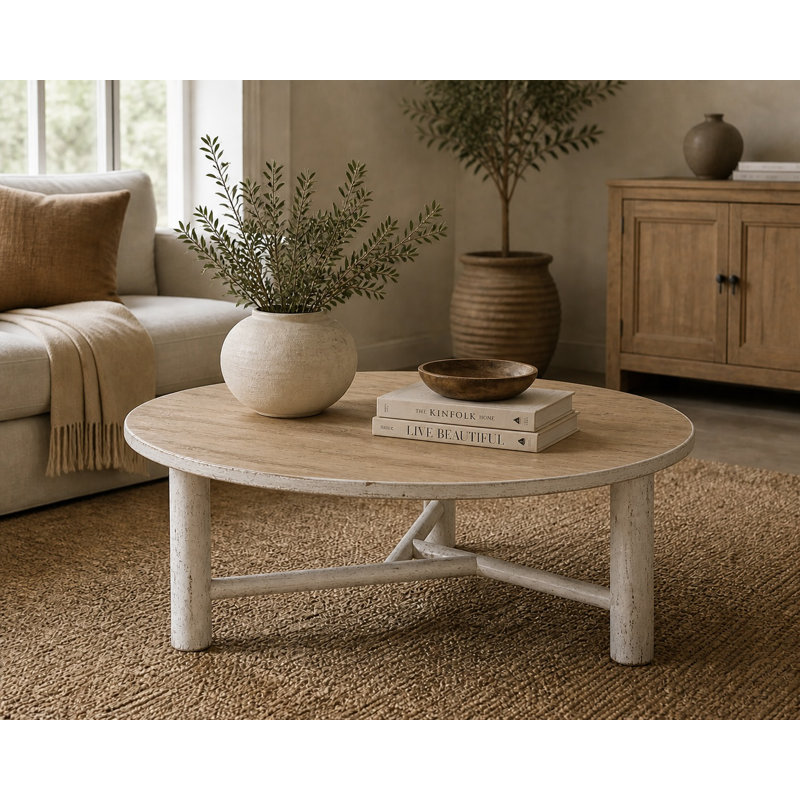 Table basse 3 pieds en bois massif Amalfi