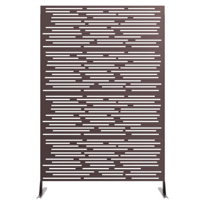 Decorative Metal Garden Fences –72"H Rust-Proof Scroll Design,Brown,1PC
