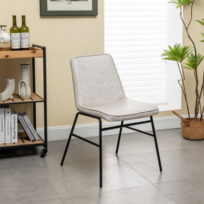 Chaise de salle à manger empilable Azu - Similicuir noyer - Ensemble de 1