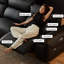 Coussin de canapé inclinable en cuir noir à trois places