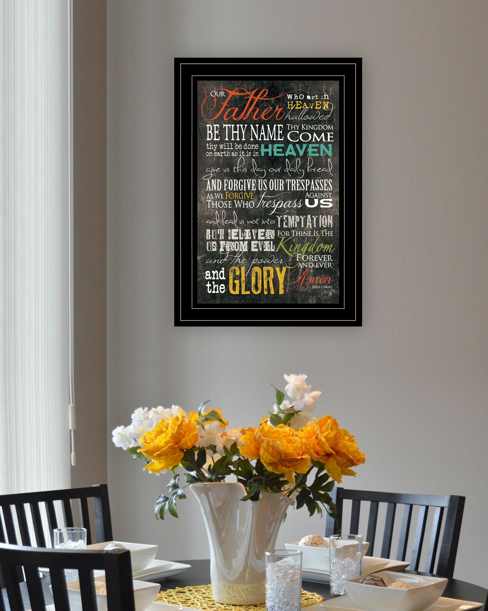 Trinx The Lords Prayer Framed Wall Art for Living Room, Home Wall Decor ...