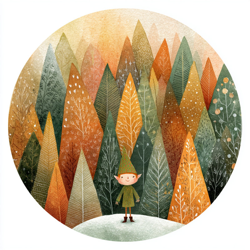 «Forest Circle Wanderer», art mural sur toile