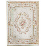 Hand-Knotted High-Quality Green and Ivory Area Rug