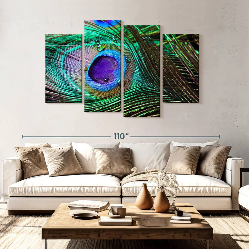 Brampt Blue Indian Peacock, 54'' H x 84'' W