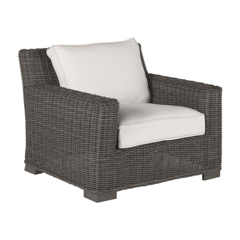 Rustic Woven Lounge Chair - Slate Gray, Slate Gray, Welt, Linen Snow