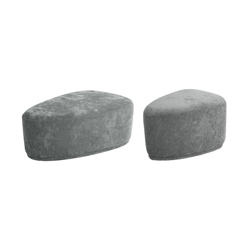 Upholstered Ottoman, Rock Gray
