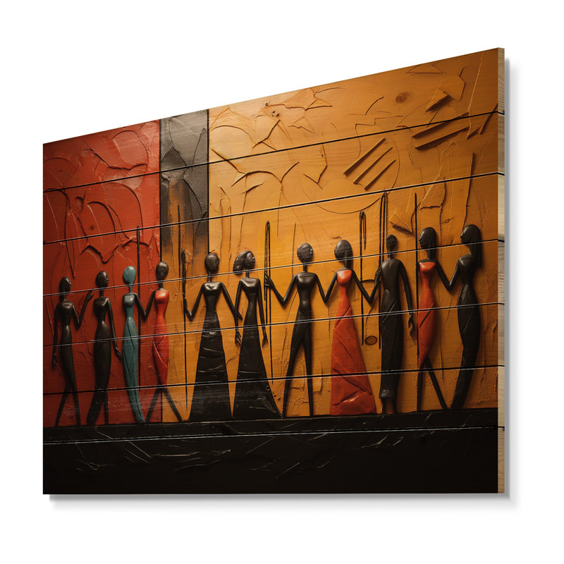 «African Tribal Rhythms» sur impression sur bois, H 10 po x l 20 po x P 0,78 po