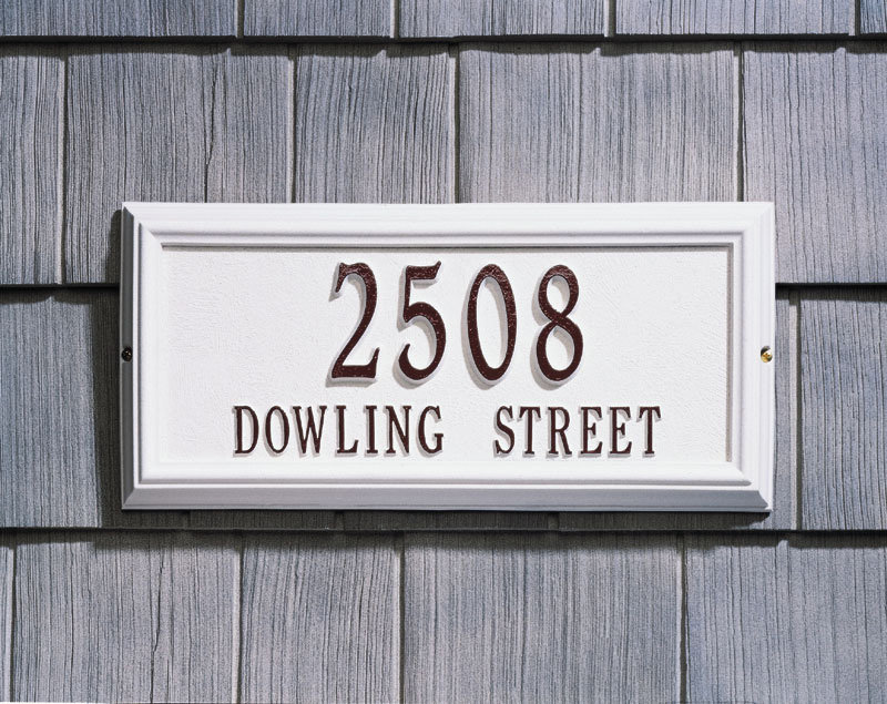 Springfield Rectangle 2-Line Wall Address Plaque, Yes