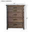 Commode de style transitionnel 1pc 5 tiroirs de style tête de lit à roulement à billes avec glissières