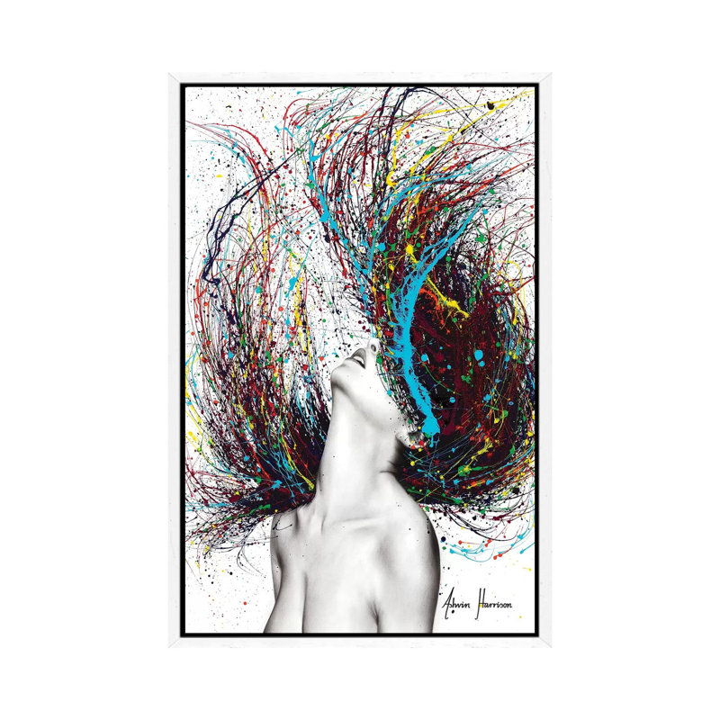 Excite by Ashvin Harrison - Print on Canvas, 101.6 cm H x 66.04 cm W, White Framed