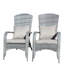 Chaise de patio avec coussins (coussin gris)
