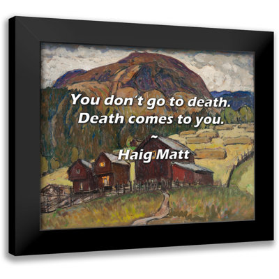 Haig Matt Quote: You don’t go to death. Death comes to you.