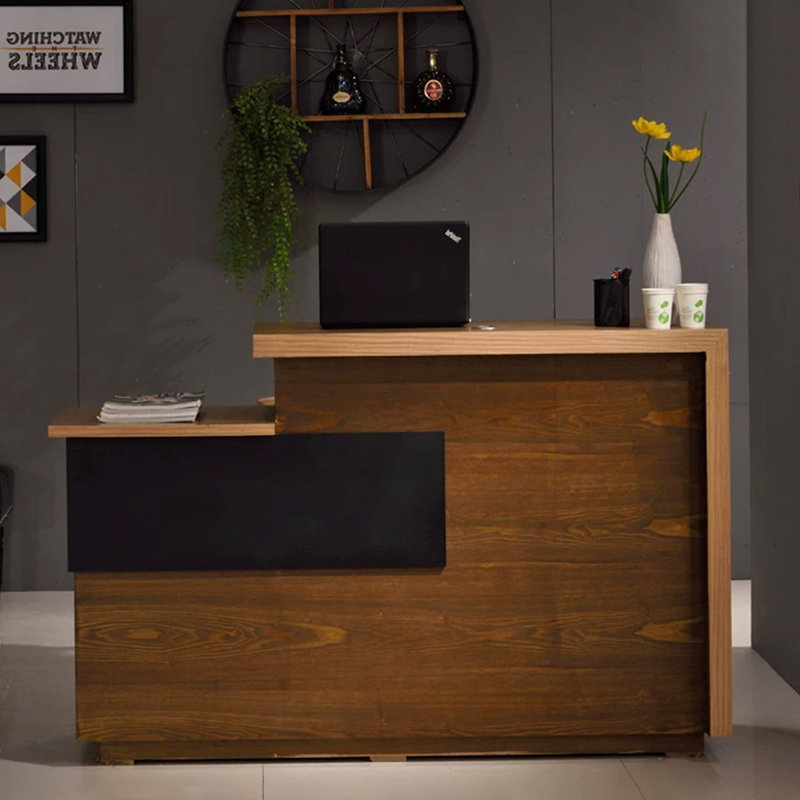 Contemporary Rectangular Manufactured Wood Reception Desk