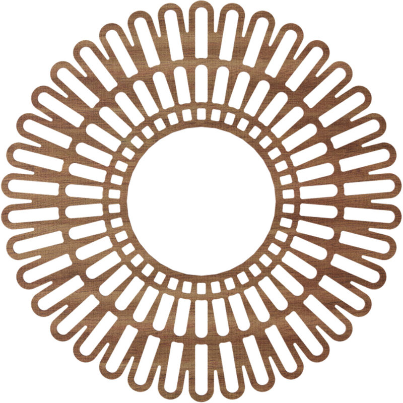 Médaillon de plafond en bois Cornellius, H 36 po x l 36 po x P 0,38 po, Noyer