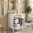 24" Freestanding Bathroom Vanity With Ceramic Sink, Solid Wood Frame, Flip Drawer & Door Rack Storage-2129862887