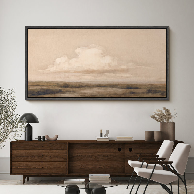 Grande impression sur toile encadrée, reproduction de paysage abstrait pour décor moderne neutre, Noir, H 30 po x l 60 po