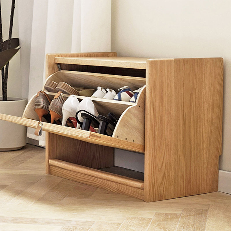 light Wood Color Upholstered Solid Wood  Bench