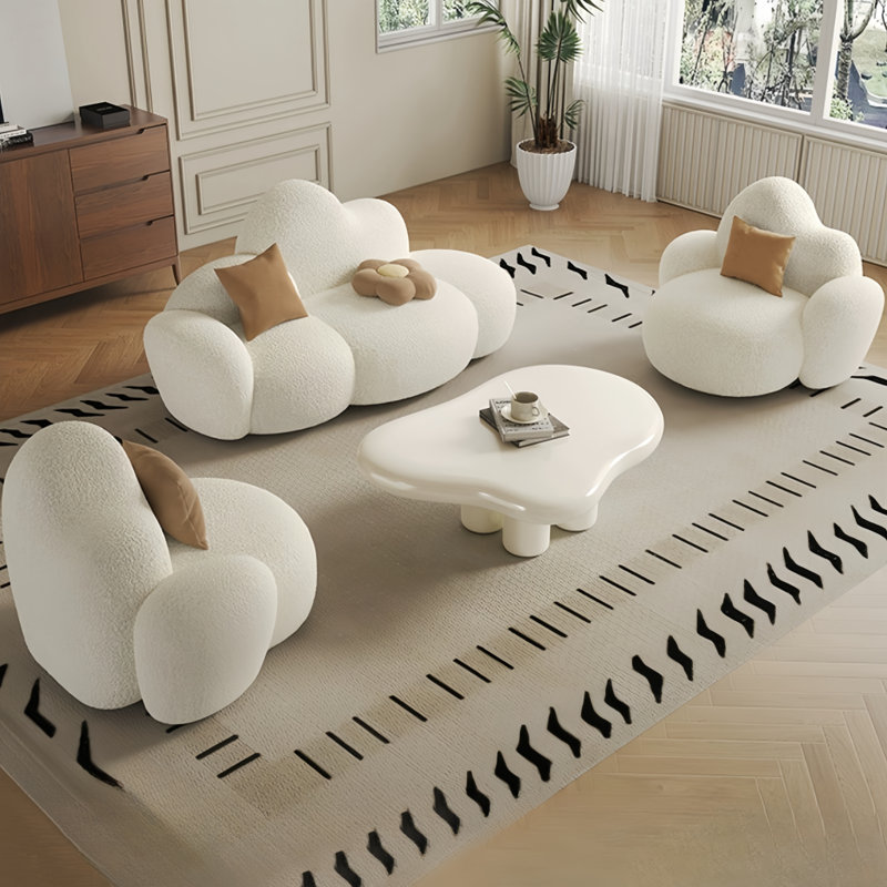 Creative cloud-shaped sofa tea table combination