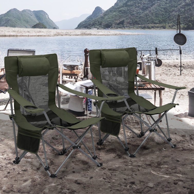  THUOPT Folding Camping Chair with Removable Footrest and  Adjustable Backrest for Adults, Portable and Lightweight Reclining Lounge  Chairs with Pillow, Cup Holder and Side Pocket for Outdoor : Sports &  Outdoors