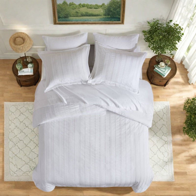 Ensembles de literie en polyester de qualité supérieure de qualité supérieure, confort rayé moderne pour la maison