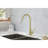 Gold Stainless Steel Kitchen Pull Down Faucet - 360 Rotatable High Spout, Simple Single Handle For Water Temperature And Flow Adjustment, Corrosion Rust-, 16.2 In. Deep, 10.17 Wide, 9.1 Tall, 4.15-490858836