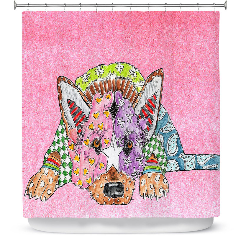 Rideau de douche simple allemand berger dog, Rose