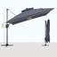 Parasol de terrasse 11 pi à double toit carré extérieur gris (sans base de parasol)-611796077