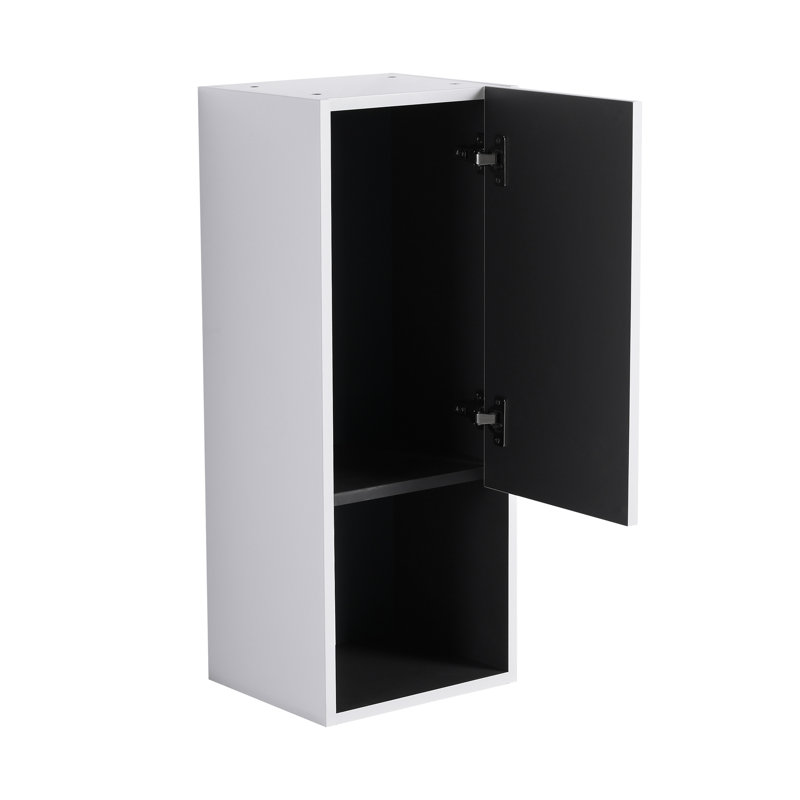 Armoire murale de salle de bain 12 "avec porte et tablette à fermeture en douceur, Blanc