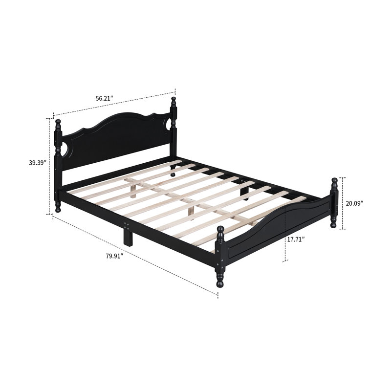 Lit plateforme Rainhold, Noir