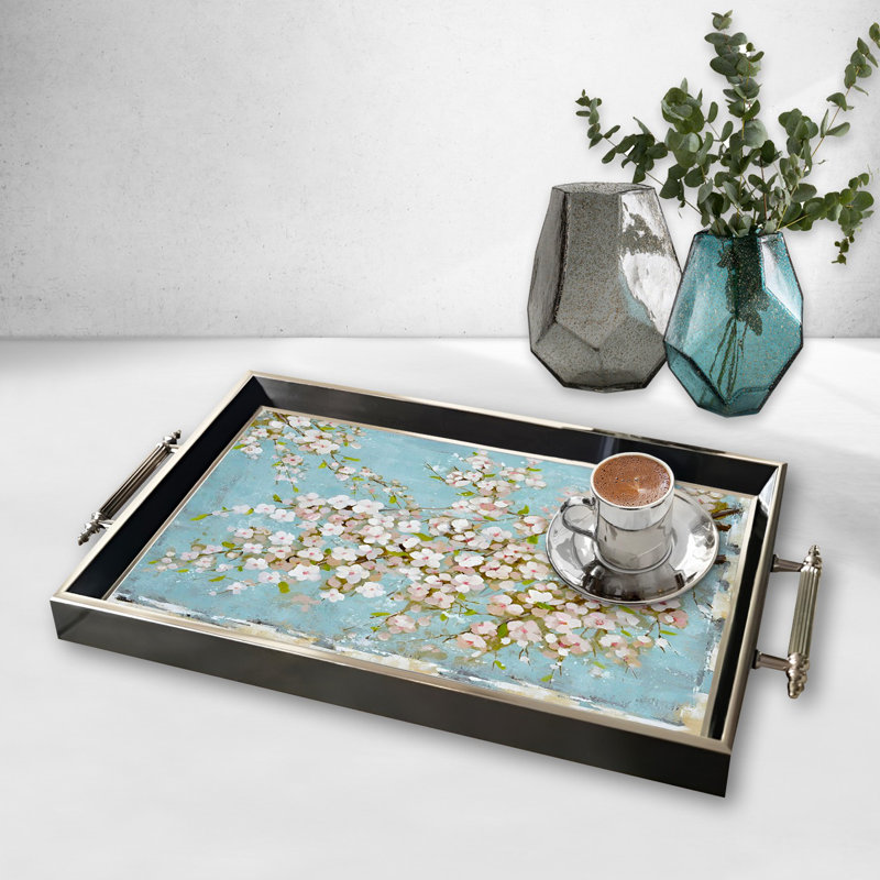 Elegant Glass Tray, 19.7 x 11.4 x 1.4 inches | 100% Durable Glass Construction | Easy to Clean with Damp Cloth | Ideal for Serving, Decorative Display, and Organizing | Stylish Addition to Home Décor