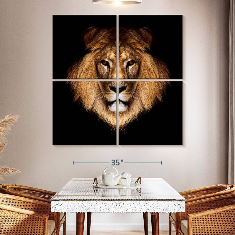 Lion solennel Brampt, H 50 po x l 50 po