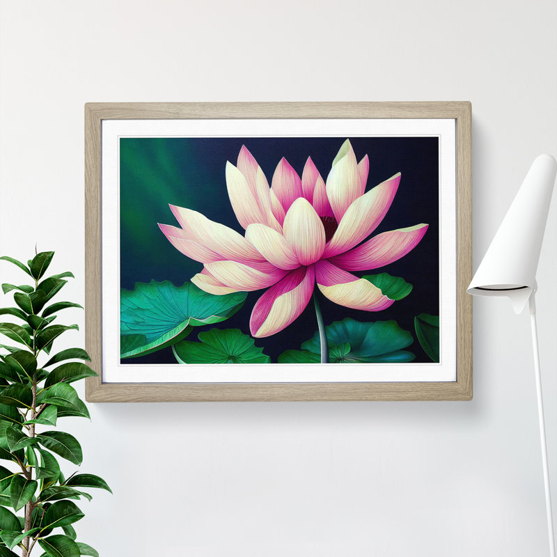 An Excellent Lotus Flower - Framed Print, Oak, 46cm H x 64cm W x 2cm D
