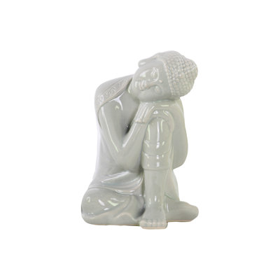 Figurine bouddha assis en céramique Leist