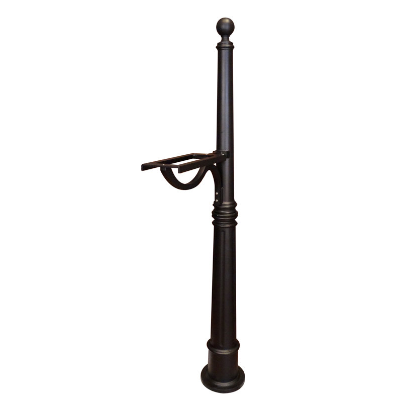 Poteau à fixation en surface 7,5 po x H 62 po, Noir