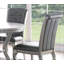 Ensemble de 2 chaises d'appoint luxueuses en bois argenté / polyuréthane revêtu de similicuir gris