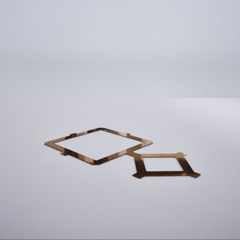 Miroir bronze bronze Arcadia, Miroir de bronze, 15.38" H x 26.875" W x 0.125" D