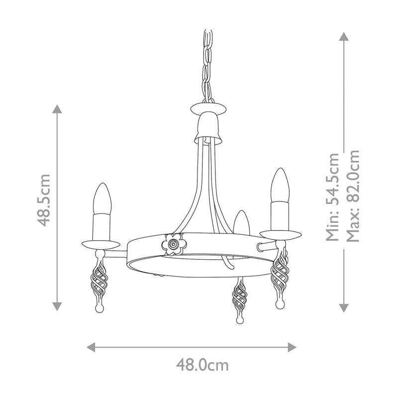 Vanslyke 3 - Light Waggon Wheel Chandelier