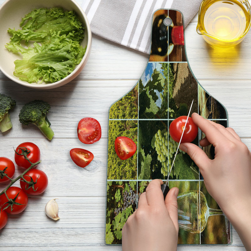 Vineyard Landscape Tempered Glass Cutting and Serving Board