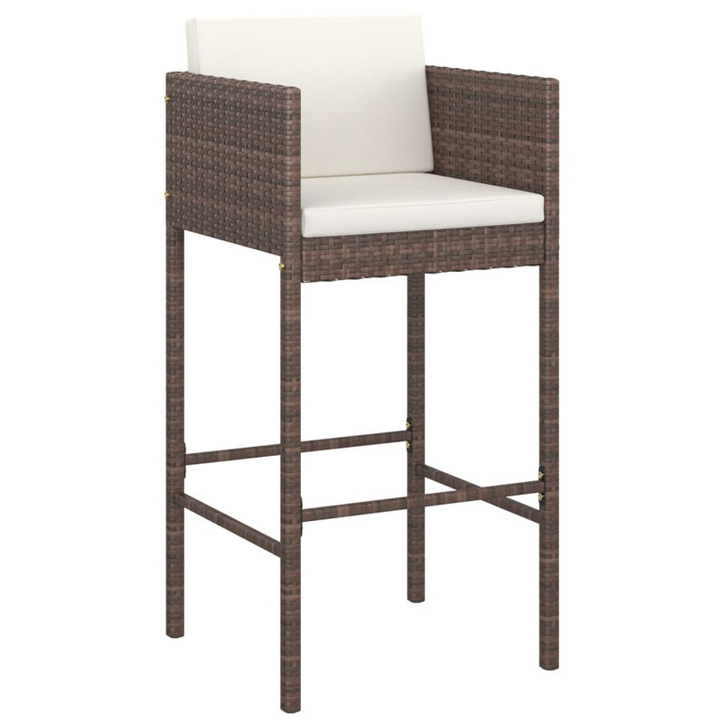 Bar Set Steel Frame Material, Brown, White