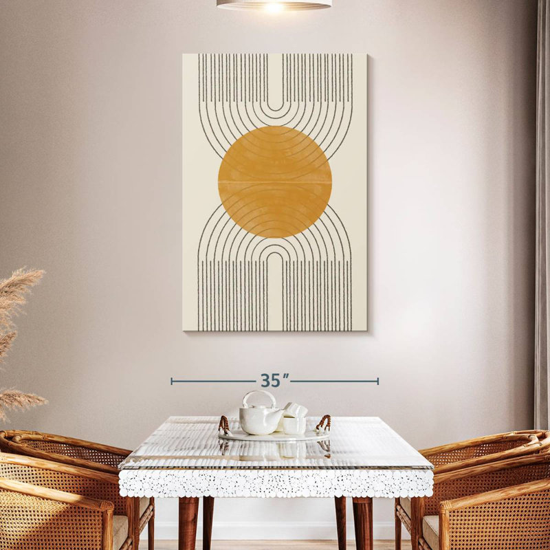 Avery Minimal Line Arch Gold Sun, H 48 po x l 32 po