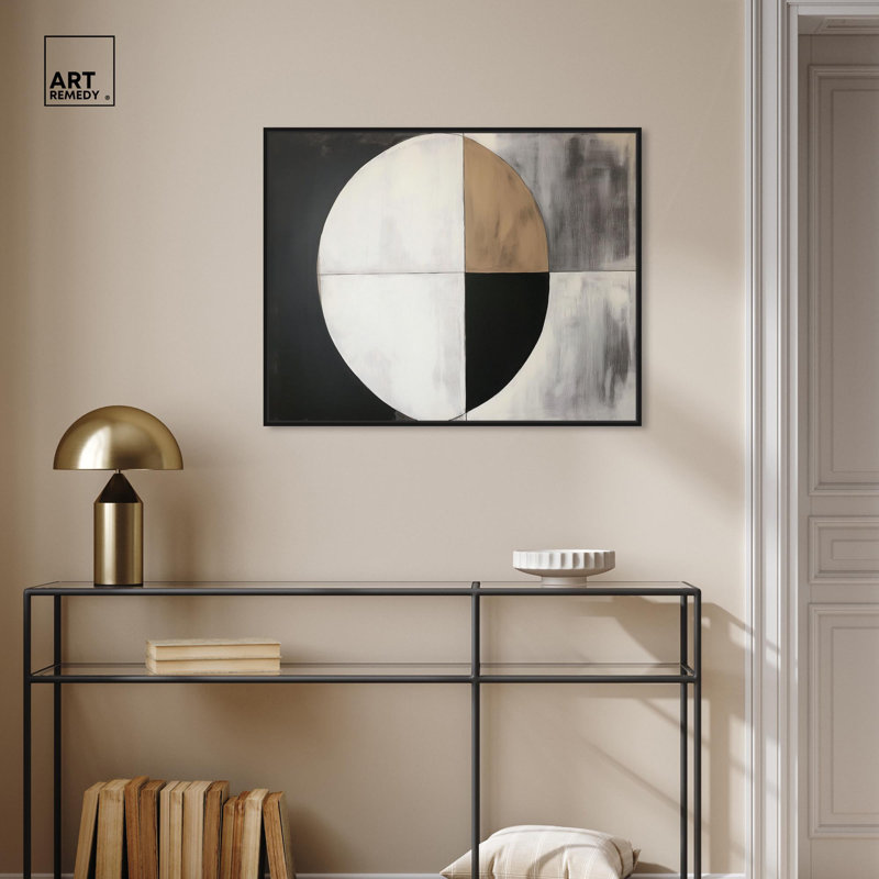 Art sur toile Woodland Whisper II Midcentury, H 31 po x l 25 po, Cadre flottant noir