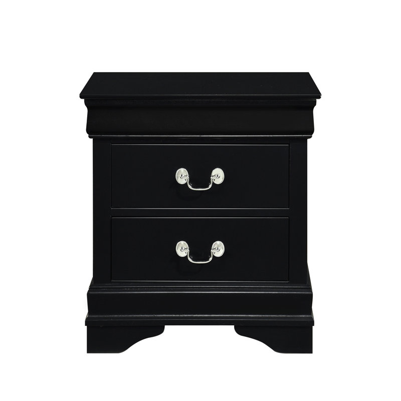 Table de chevet classique avec tiroirs Louis Philippe noir classique | Idée de cadeau, Noir