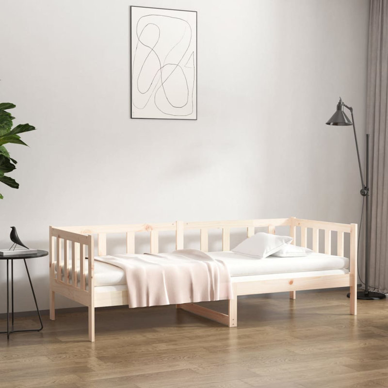Day Bed Solid Wood Pine, Brown, 85.5 x 203.5cm