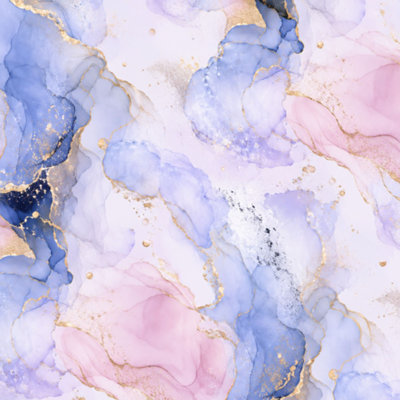 Papier peint adhésif bleu, rose, or et or 23,6 "x H 118" auto-adhésif