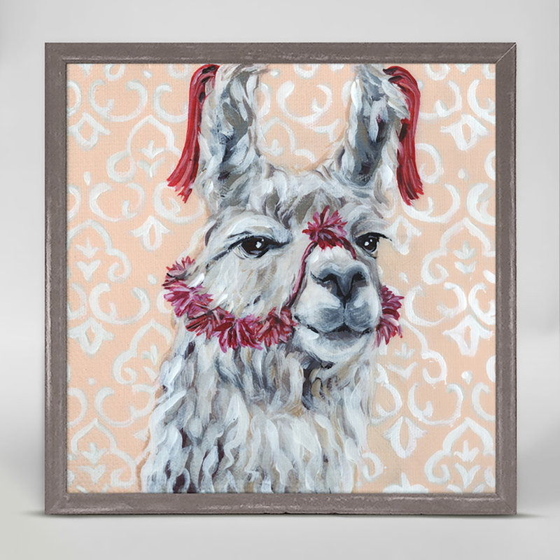 «Peruvian Llama» par Stephanie Jeanne - reproduction, Toile tendue, Pas de tapis, H 30 po x l 30 po