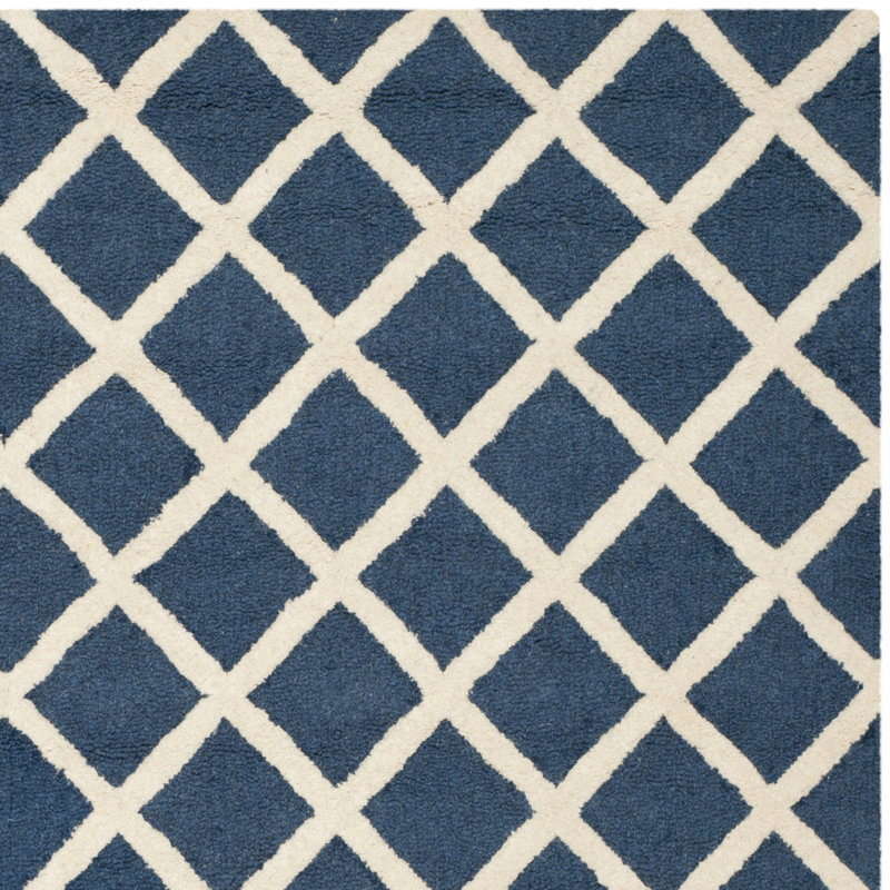 Sanyla Hand Tufted Wool Geometric Rug, Square 6'