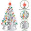 Arbre de Noël en céramique peint à la main, arbre illuminé avec étoile-1790719460-1790719463