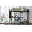 Twin Metal Loft Bed With 2 Shelves And One Desk ,WHITE-173397986-173397990
