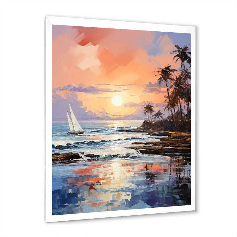 Beach Coastal Nostalgia - Décoration murale nautique et plage, Cadre simple blanc, H 32 po x l 16 po x P 1 po