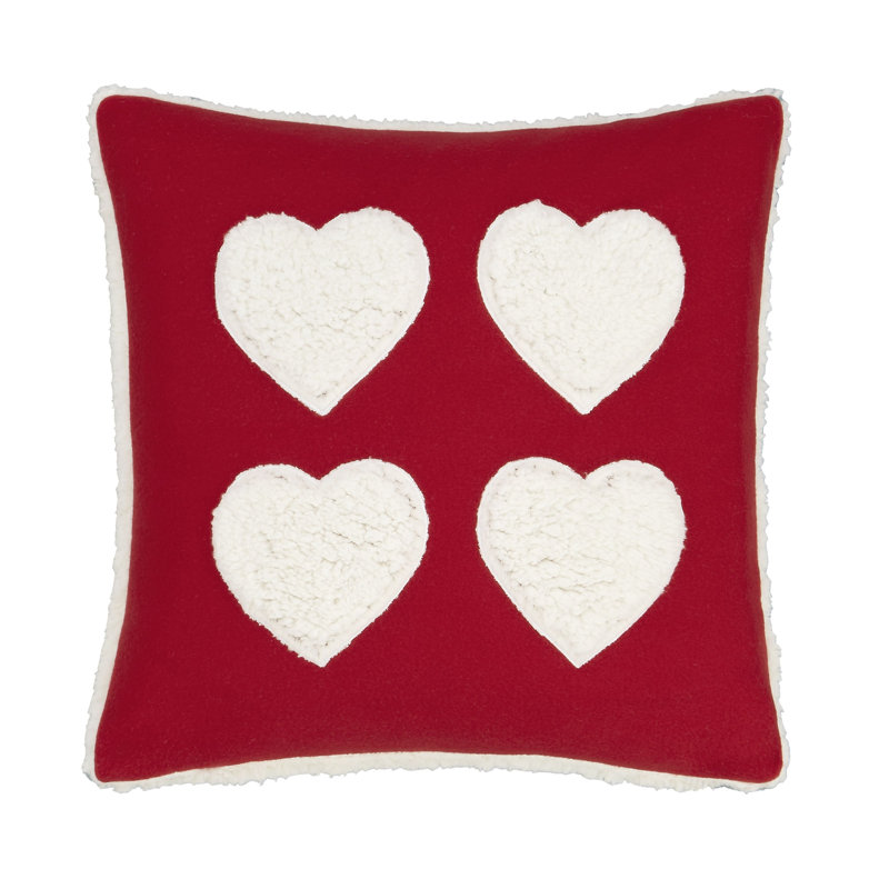 Cosy Heart Cushion with Filling, Red